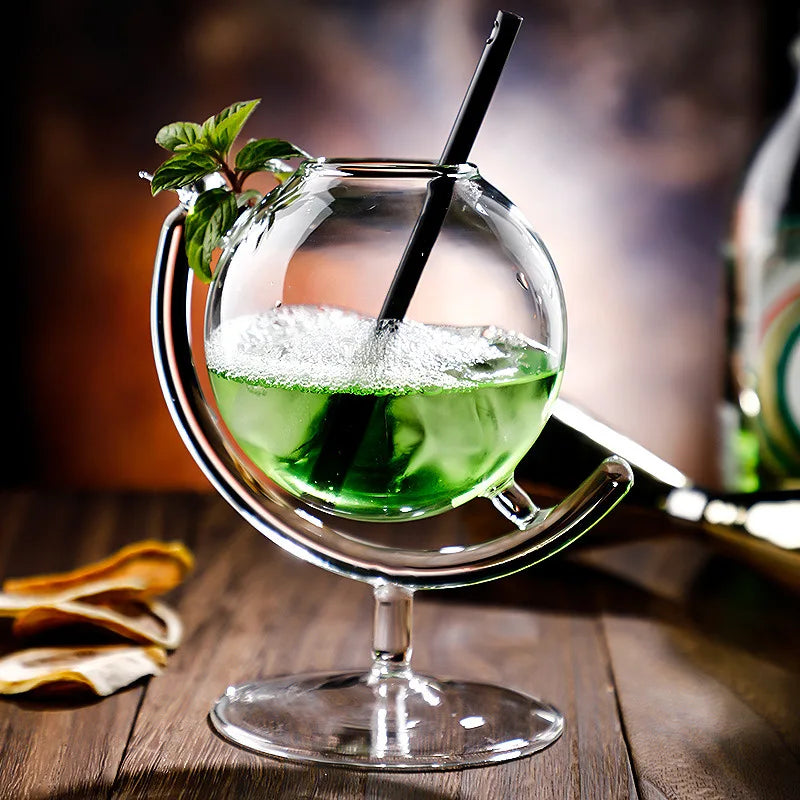 DecorBites™ Globe Bubble Martini Glass Cup: Premium Quality Transparent Drinkware