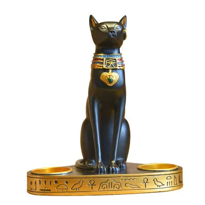 DecorBites™ Cat Goddess Candle Holder Resin Statue Retro Figurine Decoration Ornament