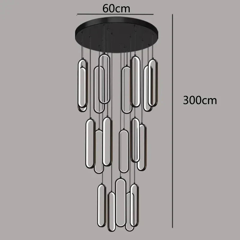 DecorBites™ LED Staircase Chandeliers | Modern Pendant Light for Living Room