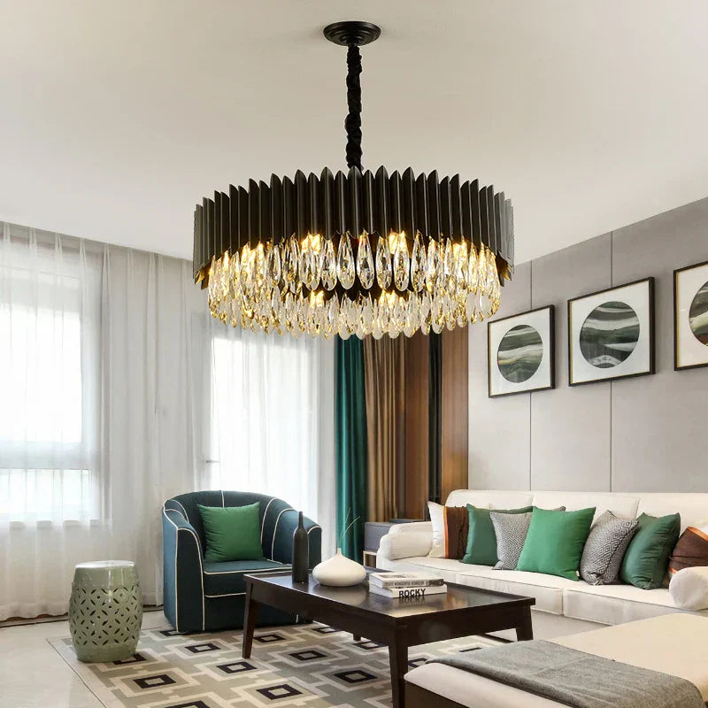 DecorBites™ Black Crystal Ceiling Pendant Lights for Dining Table - Nordic Luxury Design