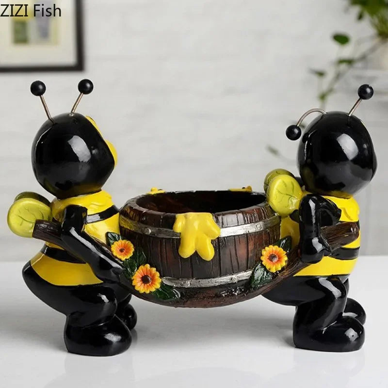 DecorBites™ Bee Resin Vase: Creative Cartoon Plant Pot for Cheerful Floral Arrangement