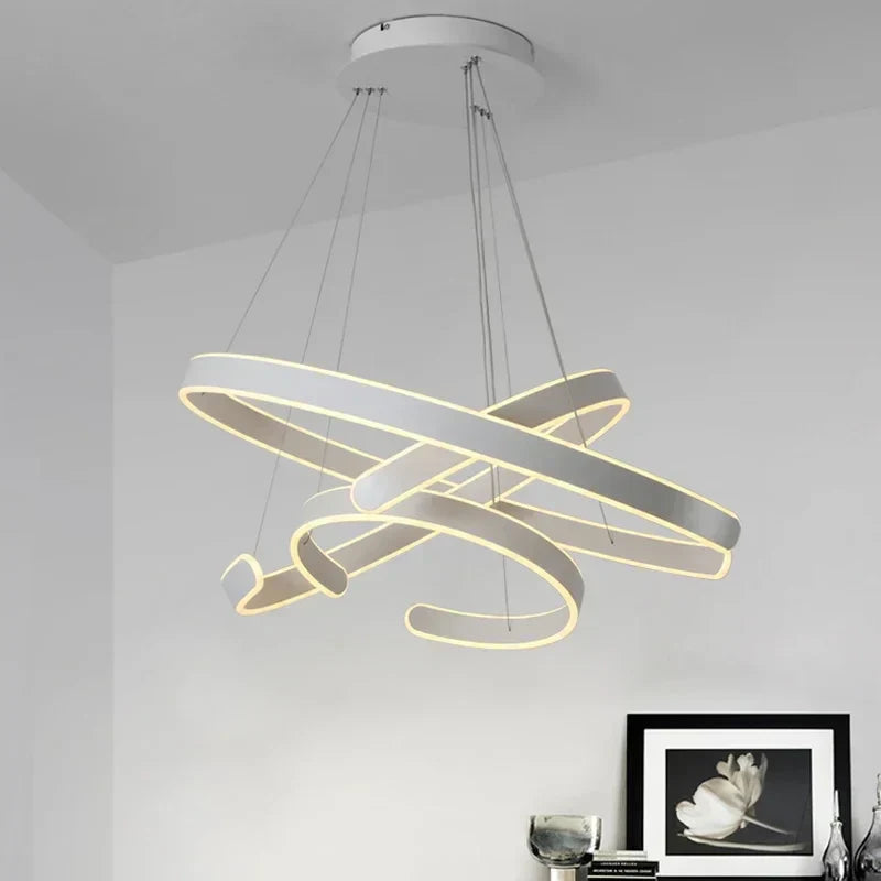 DecorBites™ Circle Rings Acrylic Aluminum LED Ceiling Lamp