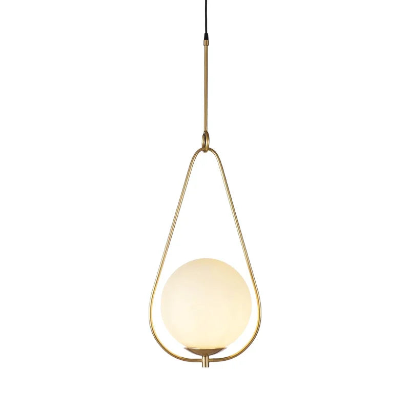 DecorBites™ Glass Ball Pendant Light Fixture Iron Luminaire Chandelier