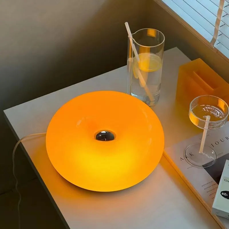 DecorBites™ Bauhaus Orange Glass Table Lamp