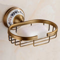 DecorBites™ Antique Brass Ceramic Soap Dish Copper Soap Basket Bathroom Accessories