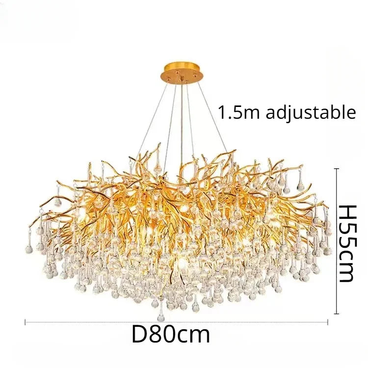 DecorBites™ Crystal Dendritic Chandelier: Modern Luxe for Living Room, Dining Room, Bedroom, Hotel Lobby