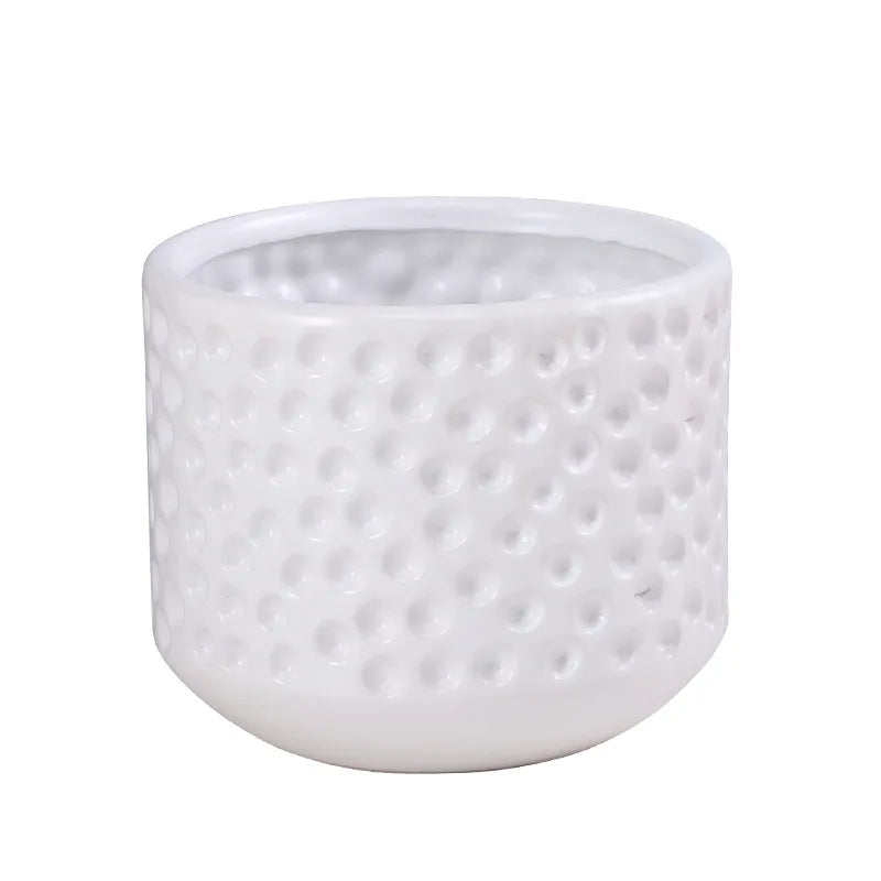 DecorBites™ Gold Ceramic Flower Pot Succulent Vase Terrarium Plant Pots for Home Balcony Decor