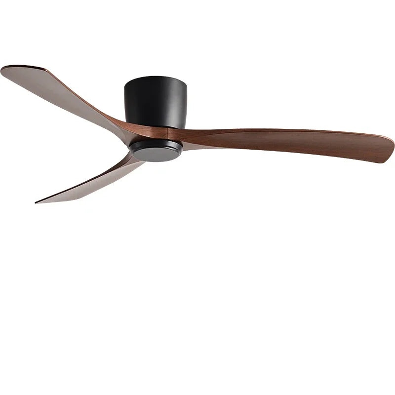 DecorBites™ Black Modern Low Profile DC Ceiling Fan with Remote Control, Strong Airflow