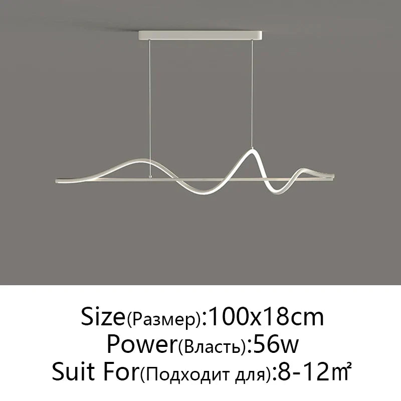 DecorBites™ LED Pendant Light - Modern White/Black Long Line for Home, Restaurant, Office