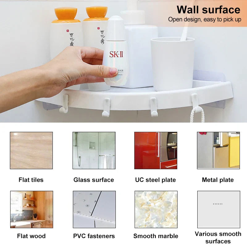 DecorBites™ Bathroom Shelf Organizer Caddy Plastic Wall Holder Storage for Shower Essentials
