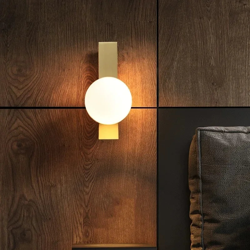 DecorBites™ Glass Ball Wall Sconce: Modern Designer Bedside Lamp for Living Room, Bedroom, Hotel