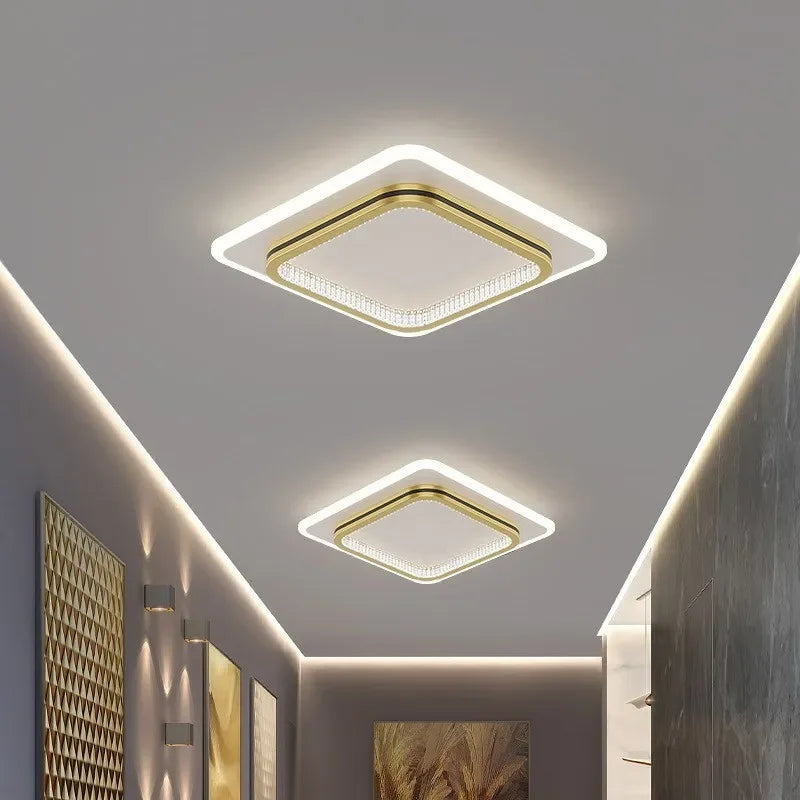 DecorBites™ Crystal Ceiling Lights: Modern Indoor Lighting with LED, Round/Square Luminaria