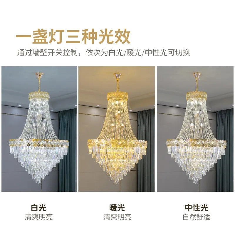 DecorBites™ Crystal Chandelier for Duplex & Villa Living Rooms