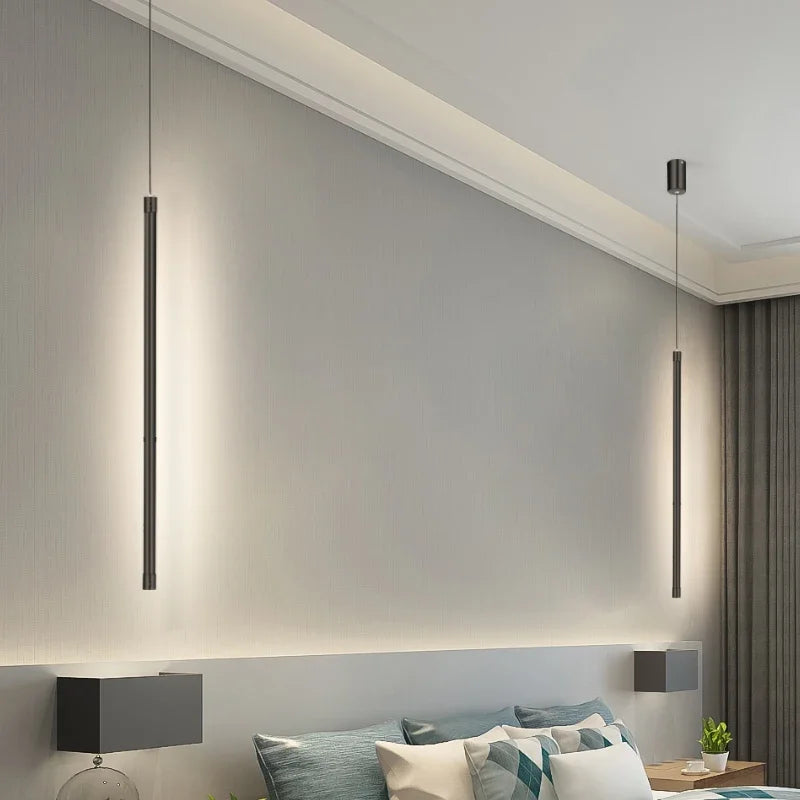 DecorBites™ Black Nordic LED Tube Pendant Light for Bedroom Restaurant Kitchen Dining Room