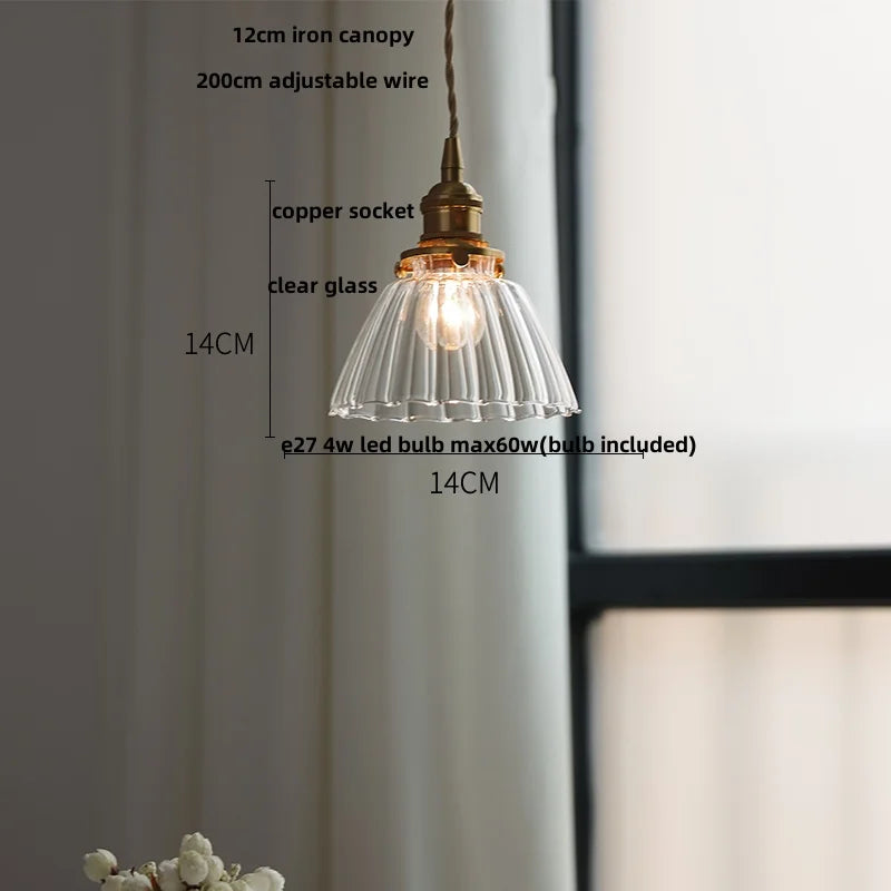 DecorBites™ Clear Glass LED Pendant Lamp Modern Nordic Style Adjustable Hanging Light