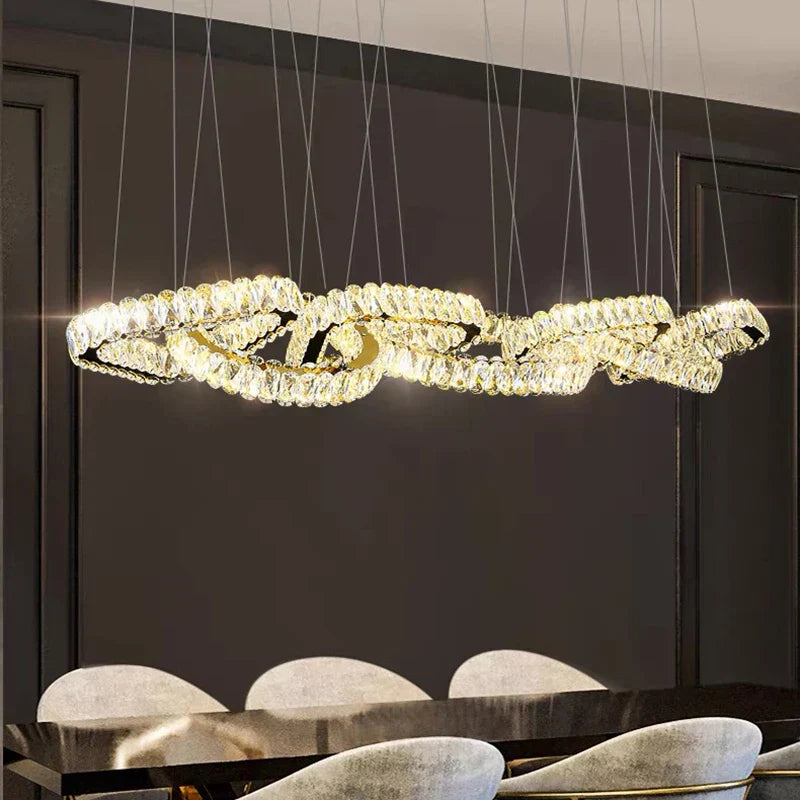DecorBites™ Crystal Chandelier Pendant Light for Living Room Dining Room Ceiling Light