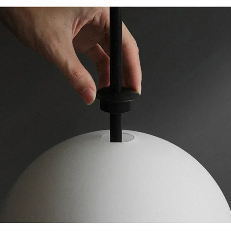 DecorBites™ LED Glass Beads Pendant Chandelier, Round Ball Hanging Light Fixture