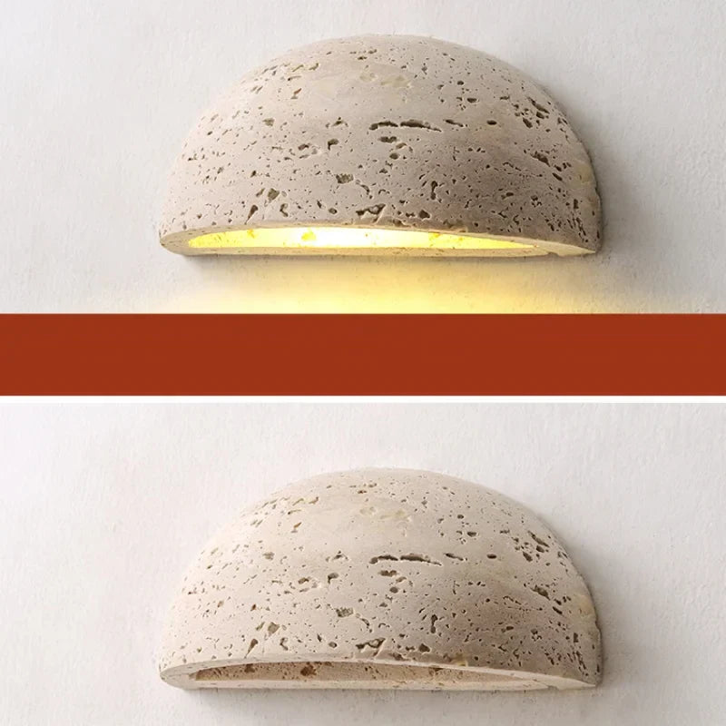 DecorBites™ LED Travertine Wall Light - Natural Yellow Ambiance for Aisle, Study, Porch