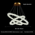 DecorBites™ LED Glass Crystal Chandelier White Lustre Pendant Light for Home Decor