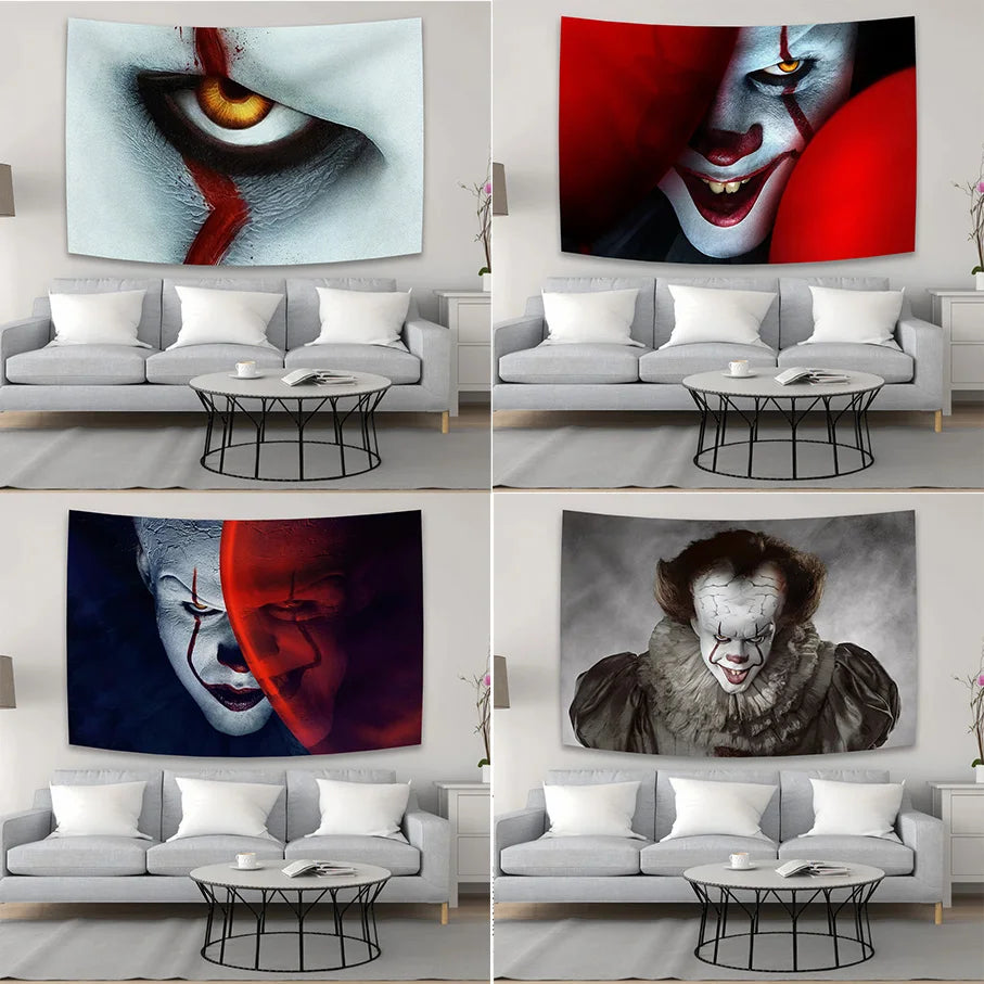 DecorBites™ Halloween Psychedelic Tapestry Curtains for Horror Movie Home Decoration
