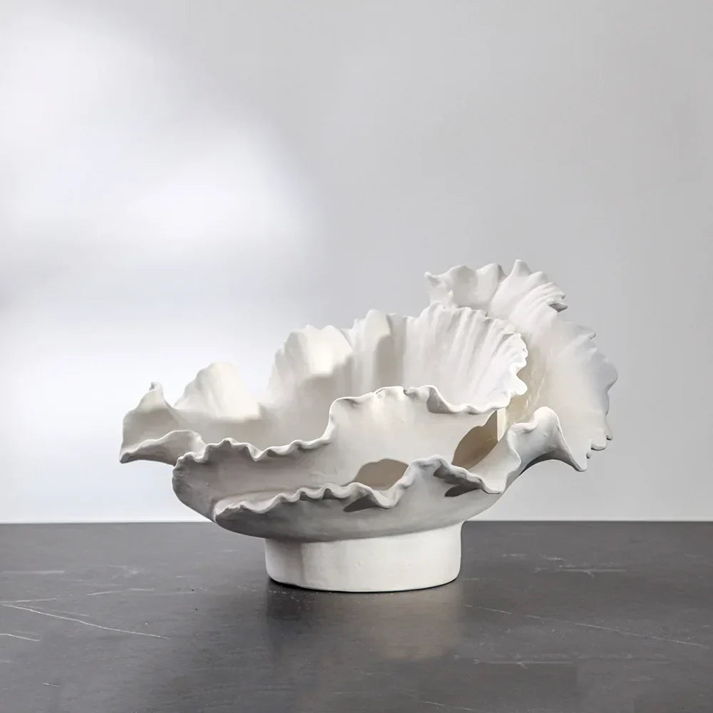 DecorBites™ Ceramic Wavy Flower Vase - Home Decoration and Storage Organization
