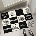 DecorBites™ Block Crystal Velvet Door Mat: Super Absorbent, Non-Slip Rug for Living Room
