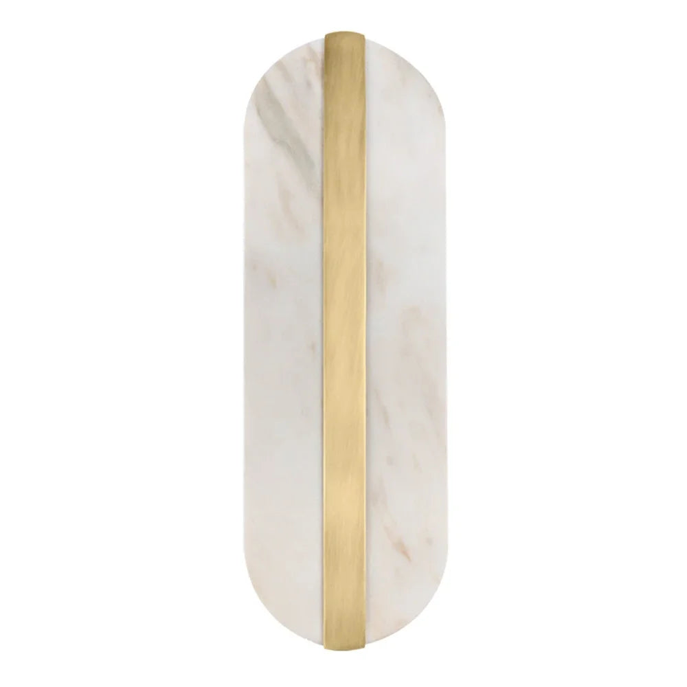DecorBites™ Alabaster Moon Oval Marble Wall Lamp, Gold/Copper LED Sconce for Modern Indoor Decor