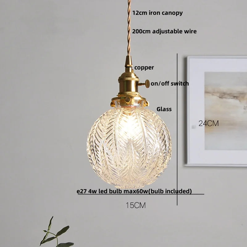 DecorBites™ Clear Glass LED Pendant Light Fixture for Modern Home Decor