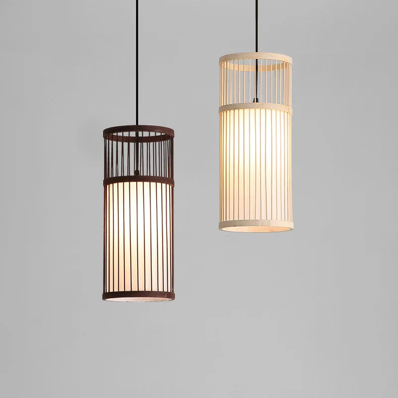 DecorBites™ Bamboo Wooden Pendant Lamp E27 - Small Bar Pendant Lights