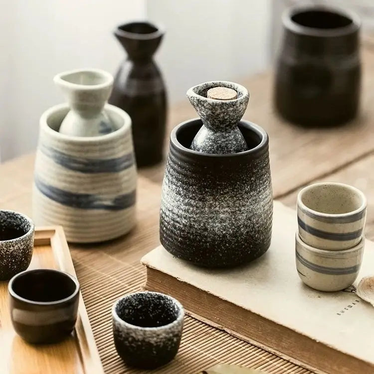 DecorBites™ Ceramic Wine Sake Set with Heater and Dispenser