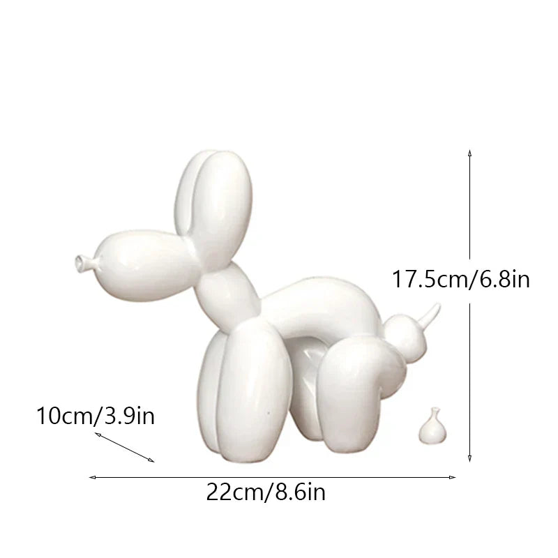 DecorBites™ Dog Balloon Poop Resin Sculpture Funny Pop Art Statue Home Decor