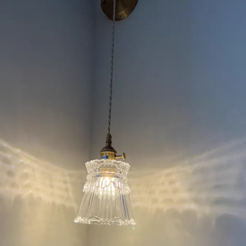 DecorBites™ Clear Glass LED Wall Lamp Pull Chain Switch Modern Luxury Home Decor