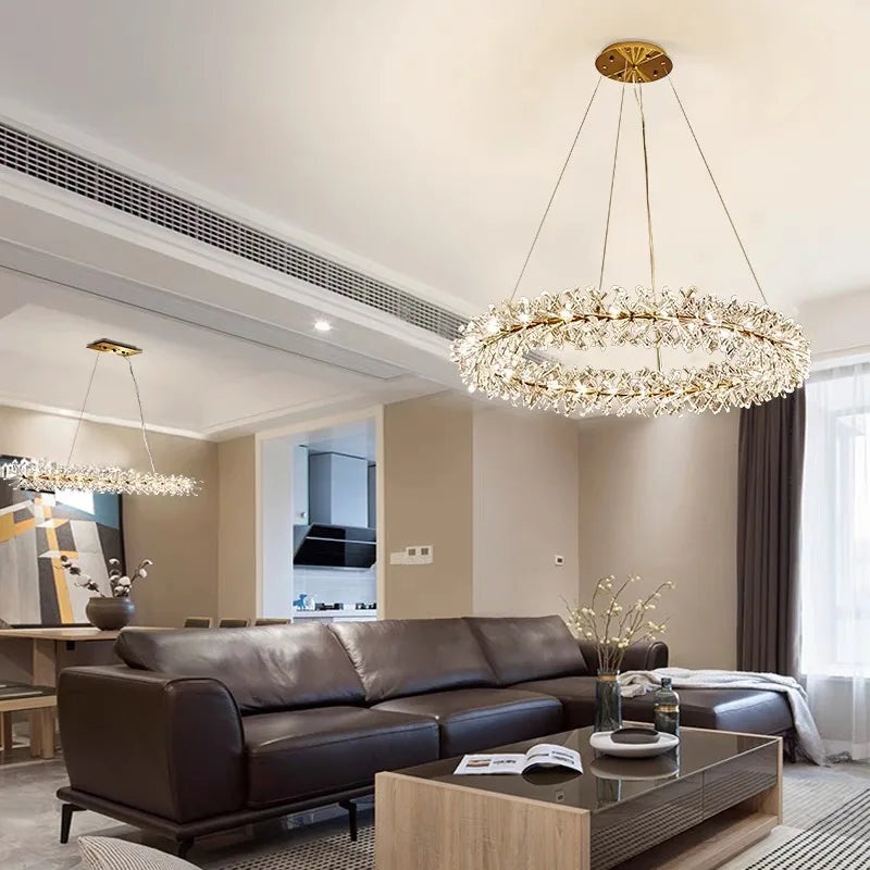 DecorBites™ Crystal Flower Chandelier: Nordic Luxury Lighting for Home Decor & Restaurant