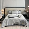 DecorBites™ Luxe Flower Embroidered Cool Quilt Set - Lightweight, Silky, High-End Comfort