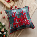 DecorBites™ Buffalo Check Snowflake Jingle Bell Pillow Case | Retro Christmas Decoration