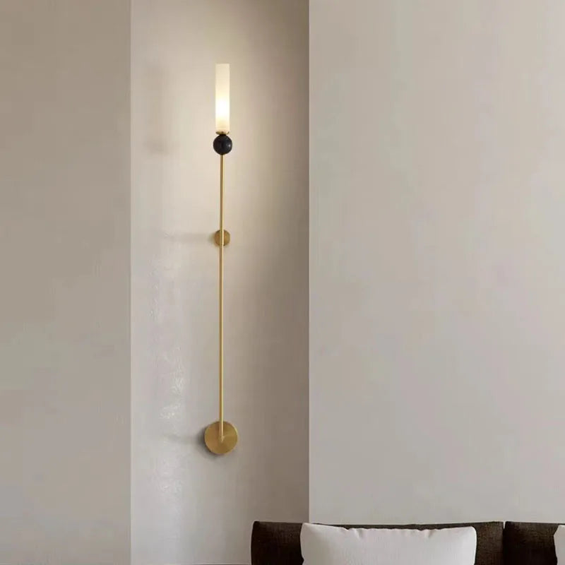 DecorBites™ Black Green Marble Wall Lamp Sconce with Copper Acrylic Lampshade