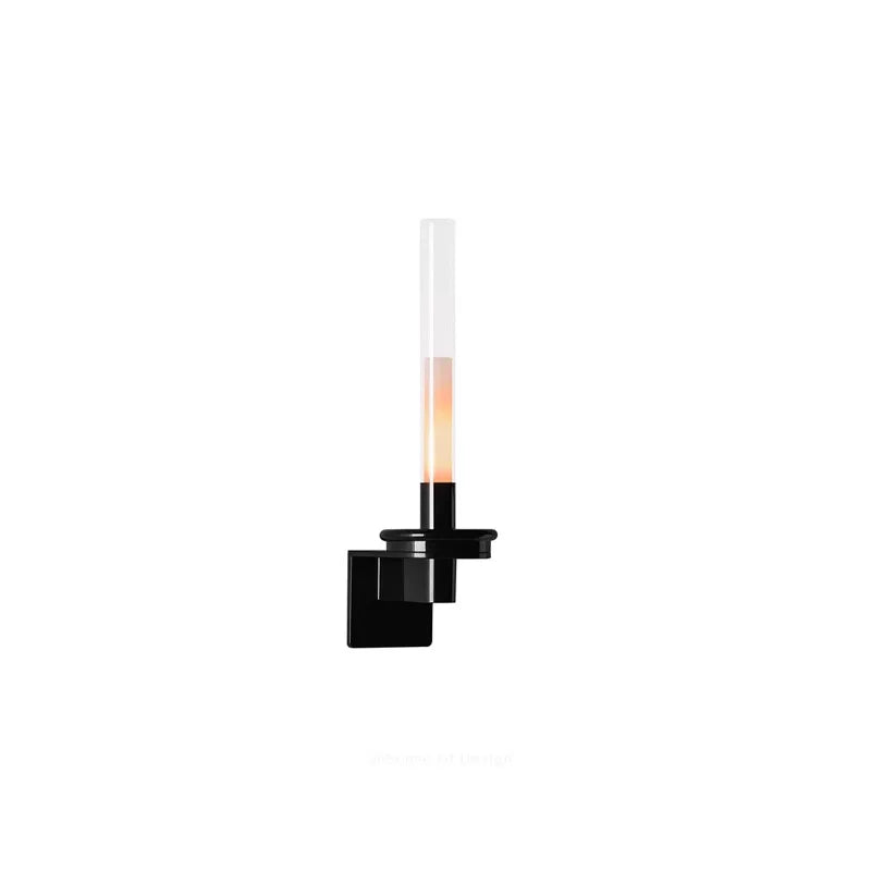 DecorBites™ Clear Glass Black Metal Wall Light for Stairs, Aisle, Parlor, Bedroom - 3000K