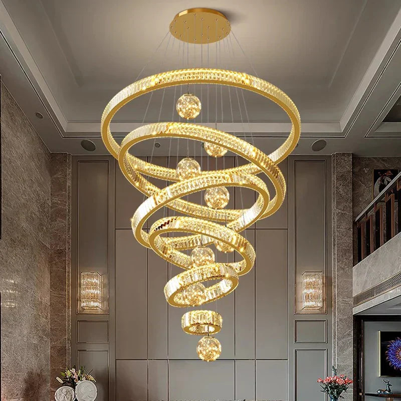 DecorBites™ Crystal Chandelier: Modern Living Room Pendant Lamp for Elegant Interior Lighting