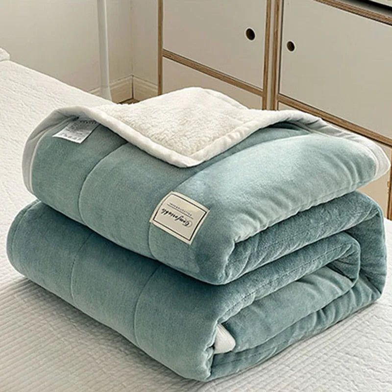 DecorBites™ Cozy Imitation Lamb's Wool Blanket - Warmth for Beds, Adults & Kids