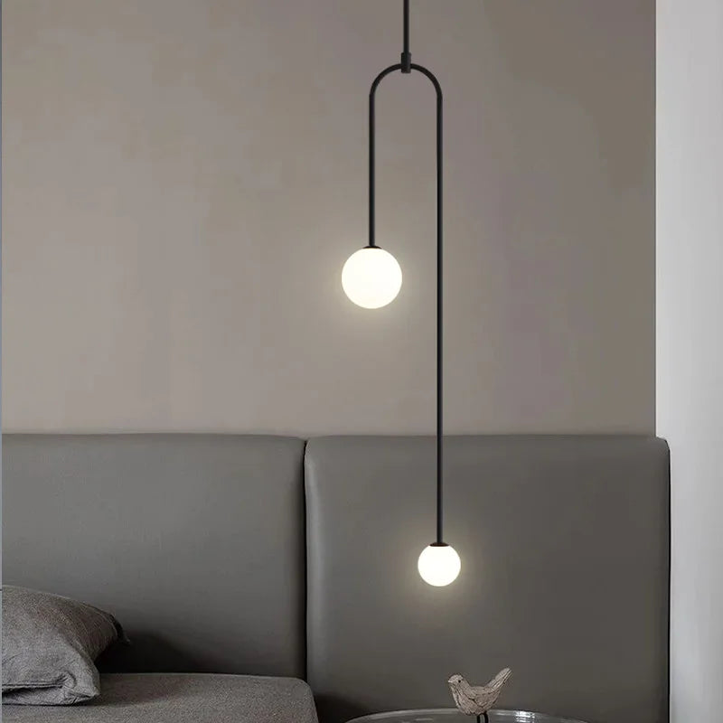 DecorBites™ Gold Glass Ball Pendant - Modern Hanging Lamp for Living Room Bedroom