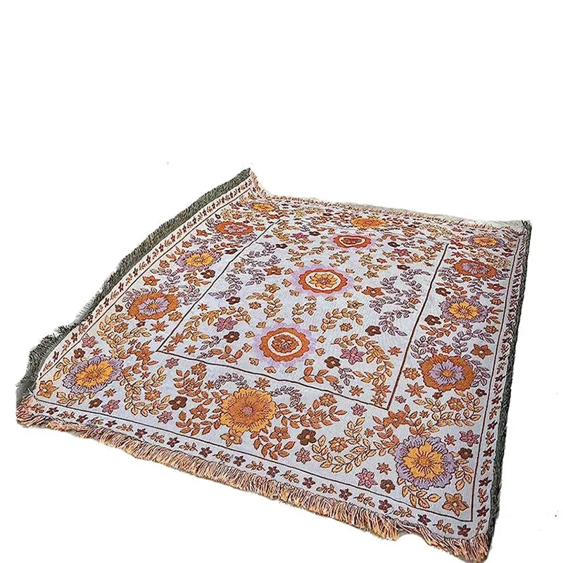 DecorBites™ Boho Floral Sofa Throw Blanket
