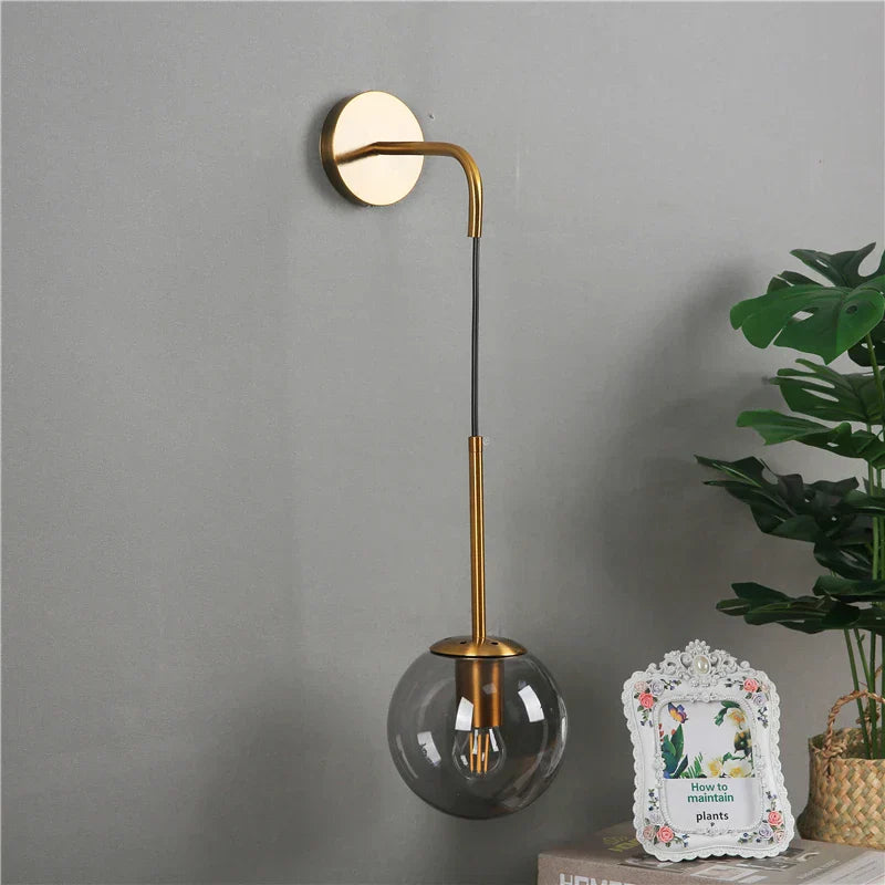 DecorBites™ Glass Ball Wall Lamp: Nordic Modern LED Lighting for Living Room, Bedroom, and Corridor