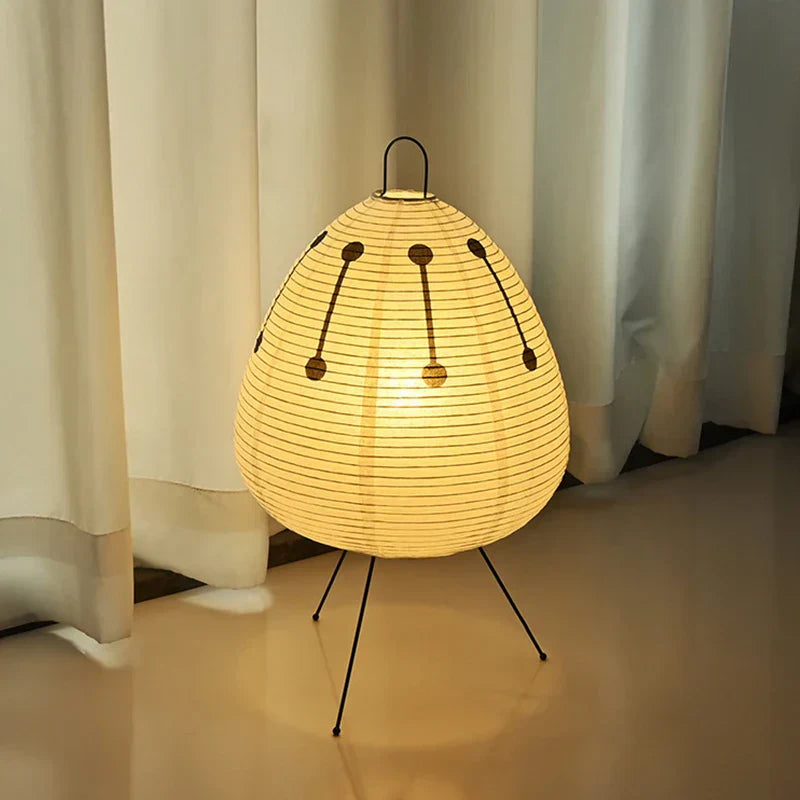 DecorBites™ Akari Noguchi Table Lamp: Japanese Design Rice Paper Standing Light for Home & Bar Décor