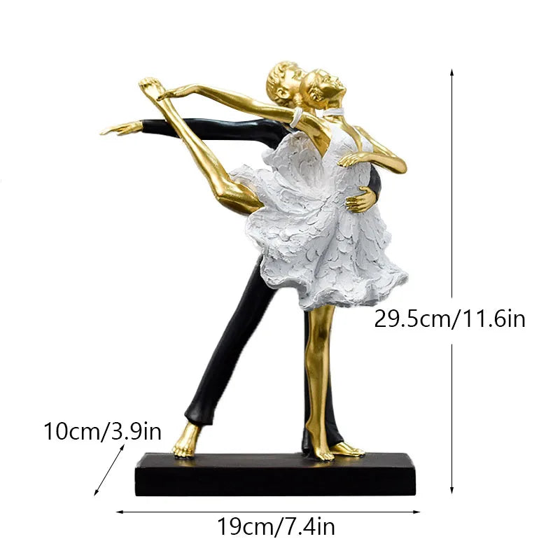 DecorBites™ Ballet Dance Girl Double Statue for Home Decor and Desktop Accessories
