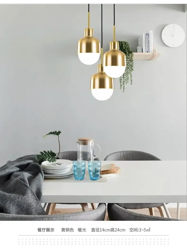 DecorBites™ Gold Iron Pendant Light for Kitchen Dining Room Restaurant Decor