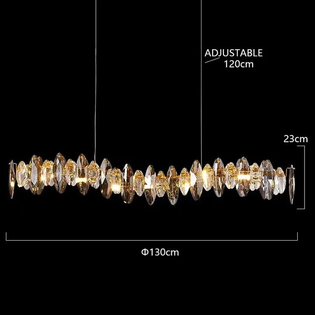2024 DecorBites™ Ash Crystal Ceiling Chandeliers, Modern Living Room Pendant Lamps, Home Decor Lighting