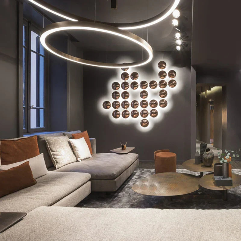 DecorBites™ Gold Round LED Wall Lamps for Luxury Home Decor