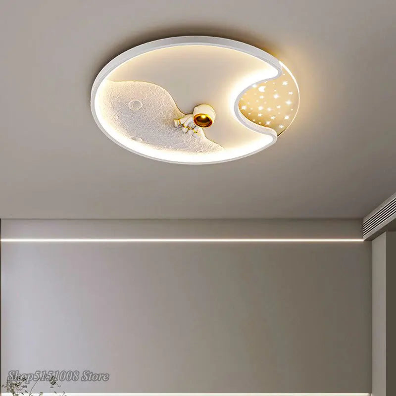 DecorBites™ Astronaut Moon Acrylic Ceiling Lamp: Modern Lighting for Home, Office, and Cafe
