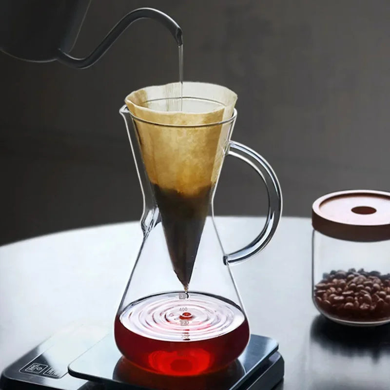 DecorBites™ Barista Kettle Pot Coffee Strainer Pitcher Set for Cafe and Home