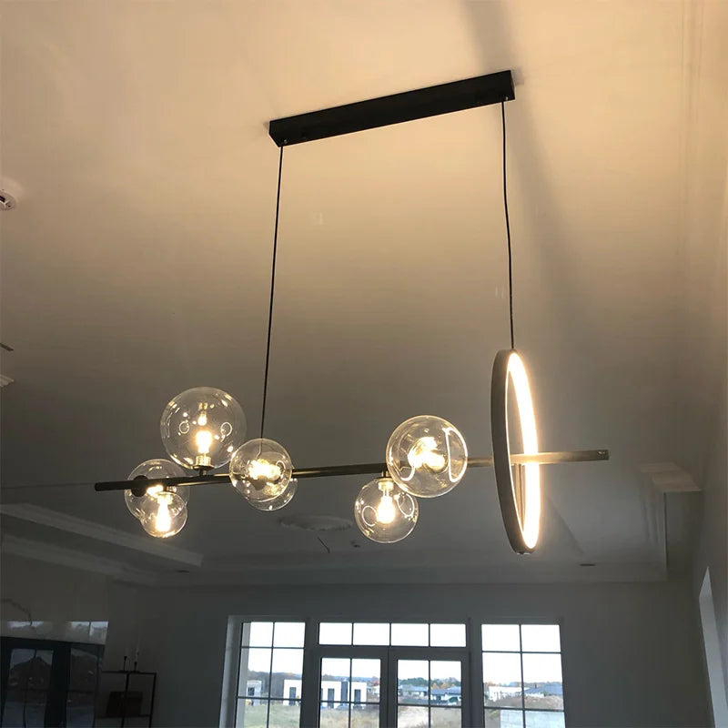 DecorBites™ Glass Bubble Chandelier - Light Luxury American Industrial Style Lamp for Restaurant and Bar Tables
